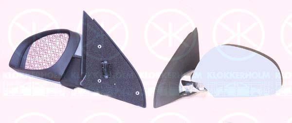 Exterior Mirror, w/primer, for electric mirror adjustment, Convex, Heatable, Right, Number of pins: 5, 24439987 (OPEL), 64 28 820 (OPEL)