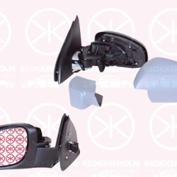 Exterior Mirror, w/primer, for electric mirror adjustment, Aspherical, Heatable, Left, Number of pins: 5, 24439981 (OPEL), 64 28 819 (OPEL)