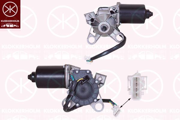 Wiper Motor, Front, for left-hand drive vehicles, Voltage [V]: 12, 1273071 (OPEL), 1273086 (OPEL), 93171543 (OPEL), 93185526 (OPEL)