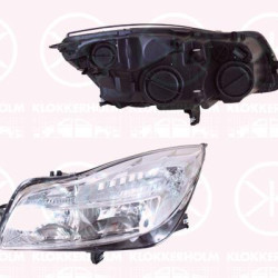 Headlight, with daytime running light, H7/H1, with motor for headlamp levelling, Right, DEPO, Illuminance [lx]: 25, 12 16 688 (OPEL), 12 16 741 (OPEL), 13226783 (OPEL), 22831927 (OPEL)