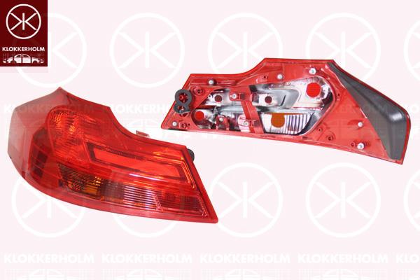 Tail Light Assembly, without bulb holder, Left, 12 22 195 (OPEL), 12 22 449 (OPEL), 13226856 (OPEL), 13282366 (OPEL), 22950973 (OPEL)