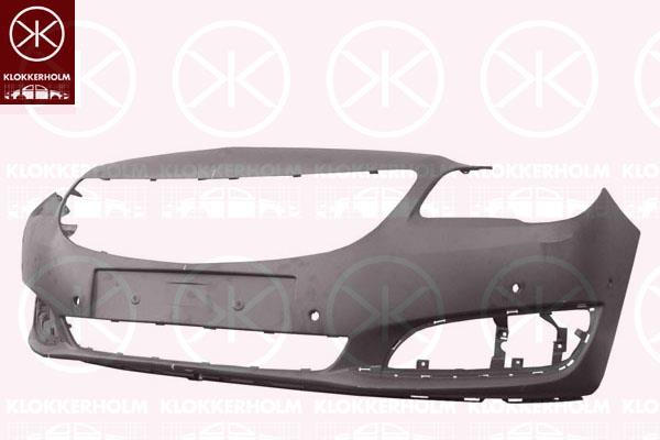 Bumper, with hole(s) for parking assistant system, Front, Number of bores: 6, w/primer, 14 01 116 (OPEL), 23106401 (OPEL)