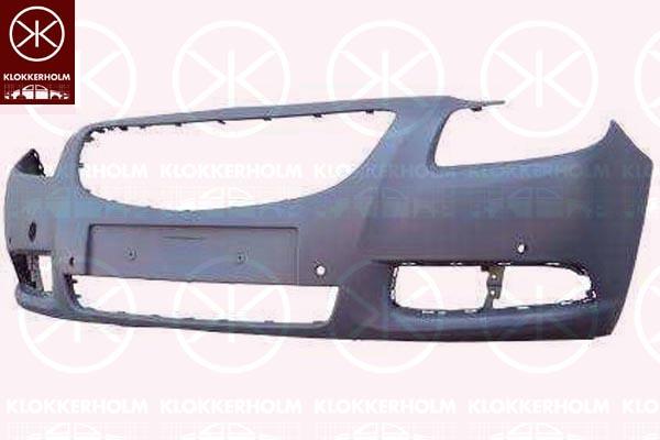 Bumper, Front, with hole(s) for parking distance control, Number of bores: 4, w/primer, 13238285 (OPEL), 64 00 646 (OPEL)