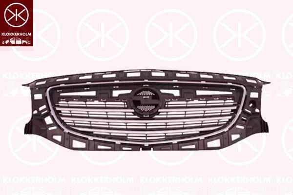 Radiator Grille, for vehicles without top speed regulation, chrome/black, 13 20 377 (OPEL), 13269802 (OPEL)