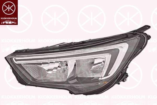 Headlight, Right, H7, PSY24W, with daytime running light (LED), with motor for headlamp levelling, Valeo, 13467968 (OPEL), YQ00350780 (OPEL)