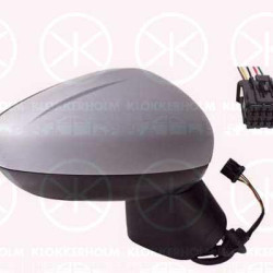 Exterior Mirror, Right, for electric mirror adjustment, Number of pins: 7, with thermo sensor, Heatable, w/primer, Convex, 13466843 (OPEL), 13485130 (OPEL), 39111499 (OPEL)