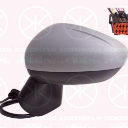 Exterior Mirror, Left, for vehicles with drive assistance system, Electronically foldable, Number of pins: 7, Number of pins: 2, Heatable, w/primer, Convex, 13466844 (OPEL), 39111485 (OPEL), 13485136 (OPEL)