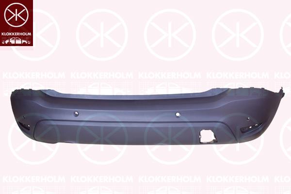 Bumper, w/primer, Rear, with hole(s) for parking distance control, Number of bores: 4, 39122460 (OPEL), 39142806 (OPEL), 39157470 (OPEL)