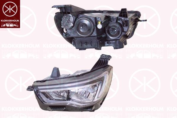 Headlight, Right, H7/H1, with motor for headlamp levelling, Visteon, 3649412 (OPEL), 3649412 (CHEVROLE), YP00015580 (OPEL), YP00015580 (CHEVROLE)