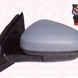 Exterior Mirror, Left, Electronically foldable, Number of pins: 7, Number of pins: 2, Heatable, w/primer, Convex, 1618048380 (OPEL), 95525548 (OPEL), YP00049280 (OPEL)