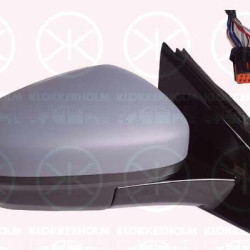 Exterior Mirror, Right, Electronically foldable, Number of pins: 9, Number of pins: 2, with thermo sensor, Heatable, w/primer, Convex, 1618048480 (OPEL), 95525547 (OPEL), YP00049080 (OPEL)