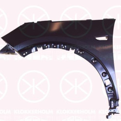 Wing, Aluminium, Left Front, with hole for direction indicator, 95525666 (OPEL), 9817517180 (OPEL)