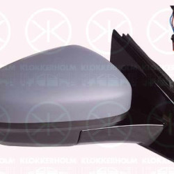 Exterior Mirror, Right, for vehicles with lane keeping assist, Electronically foldable, with memory, Number of pins: 9, Number of pins: 8, with thermo sensor, Heatable, w/primer, Convex, 1618048480 (OPEL), 95525545 (OPEL), YP00048980 (OPEL)