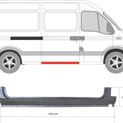 Rocker Panel, Right, for vehicles with sliding door, lateral installation, Repair Panel, Height [cm]: 24, 