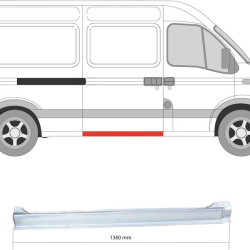 Rocker Panel, Right, for vehicles with sliding door, lateral installation, Repair Panel, 