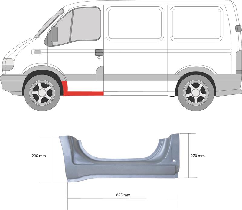 Rocker Panel, Left Front, Full Body Section, 