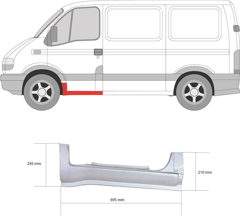 Rocker Panel, Repair Panel, Right Front, 