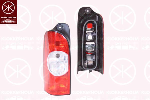 Tail Light Assembly, without bulb holder, white/red, Left, 82 00 228 394 (RENAULT)