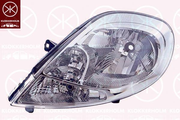 Headlight, Left, H4, Indicator Colour: white, without motor for headlamp levelling, 82 00 519 785 (RENAULT), 82 00 701 354 (RENAULT), 2606000Q0F (NISSAN), 4417502 (OPEL), 93859829 (OPEL)