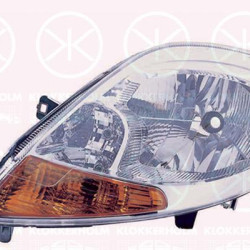 Headlight, Right, Illuminance [lx]: 17.5, H4, Indicator Colour: yellow, without motor for headlamp levelling, 2601000Q0E (NISSAN), -26010-00Q0E (NISSAN), 82 00 415 241 (RENAULT), 82 00 701 353 (RENAULT), 93859828 (OPEL)