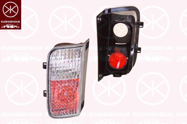 Reverse Light, with front fog light, without bulb holder, Left, 82 00 968 070 (RENAULT), 8200047555 (RENAULT), 91166243 (OPEL), 93852522 (OPEL), 93863598 (OPEL), 26545-00Q0A (NISSAN), 44 19 131 (OPEL)