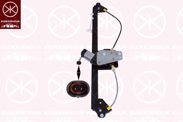 Window Regulator, OE-type, with electric motor, without comfort function, Electric, Right Front, 44 08 555 (OPEL), 77 00 311 821 (RENAULT), 80700 00QAL (NISSAN), 91165705 (OPEL)