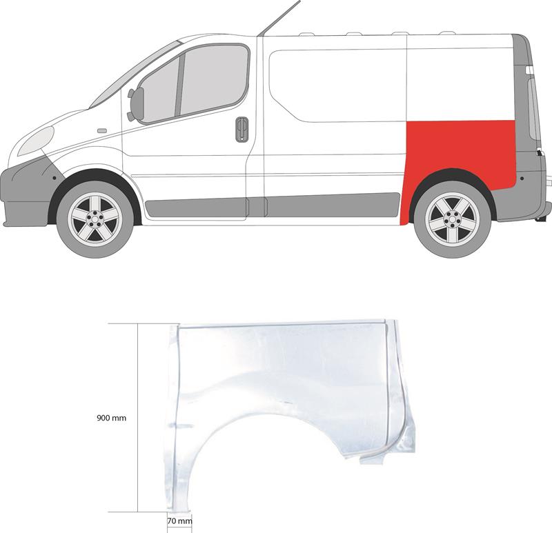 Quarter Panel, Left Rear, Wheel Arch Border, Lower Section, Axle Distance [mm]: 3098, 