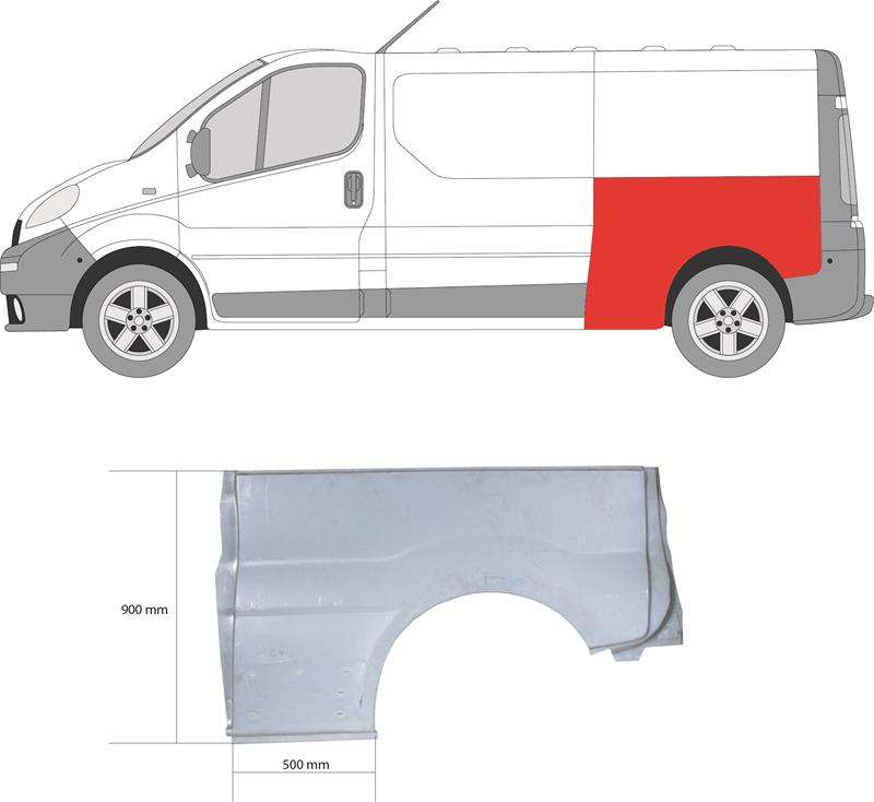 Quarter Panel, Left Rear, Wheel Arch Border, Lower Section, Axle Distance [mm]: 3498, 