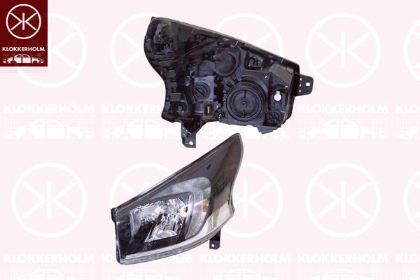 Headlight, Left, Illuminance [lx]: 17.5, H4, with daytime running light (LED), with motor for headlamp levelling, Hella, 44 22 755 (OPEL), 95517216 (OPEL), 95527869 (OPEL)