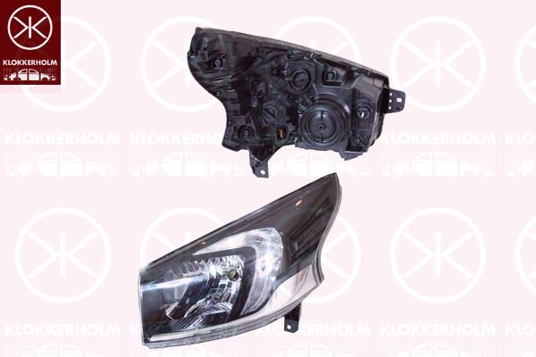 Headlight, Left, Illuminance [lx]: 17.5, H4, with motor for headlamp levelling, without motor for headlamp levelling, 44 22 458 (OPEL), 95517041 (OPEL), 95527865 (OPEL)