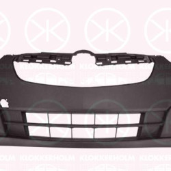 Bumper, Front, with hole(s) for fog lights, black, 14 00 953 (OPEL), 95513002 (OPEL)