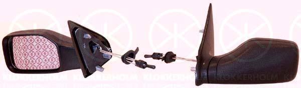 Veidrodėlis, Control: cable pull, Aspherical, black, Left, 8148 QL (PEUGEOT)