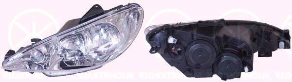 Headlight, H7/H1, for vehicles with headlight levelling, Left, Illuminance [lx]: 12.5, 6208 A0 (PEUGEOT)