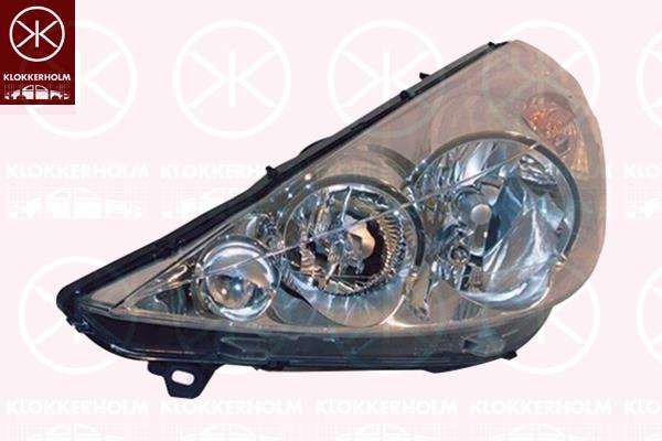 Headlight, H7/H1, with motor for headlamp levelling, Left, 6208 P3 (PEUGEOT)