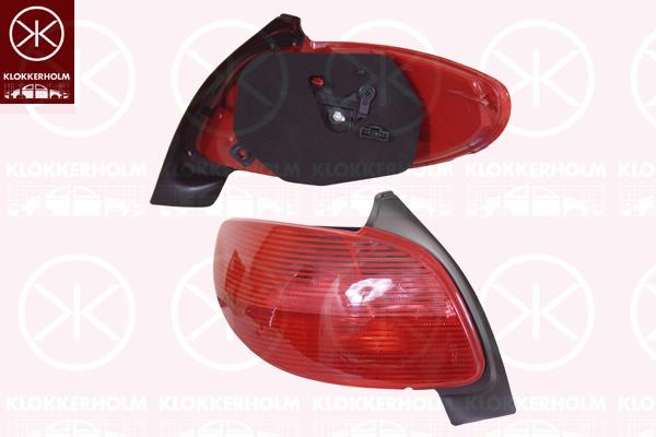 Tail Light Assembly, with bulb holder, Left, 6350 K4 (PEUGEOT), 6350 P1 (PEUGEOT), 6350K4 (PEUGEOT)