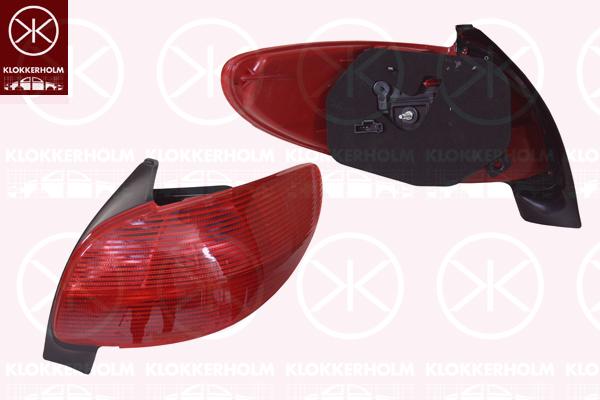 Tail Light Assembly, with bulb holder, Right, 6351 K4 (PEUGEOT), 6351 P1 (PEUGEOT), 6351K4 (PEUGEOT)