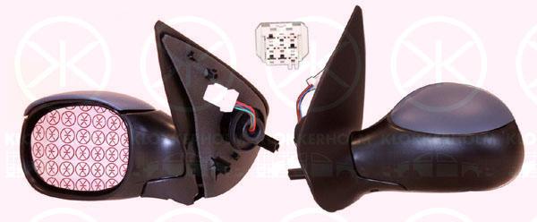 Exterior Mirror, Left, for electric mirror adjustment, Connector Shape: angular, Heatable, w/primer, Aspherical, 8148 YN (PEUGEOT), 8154 JE (PEUGEOT)