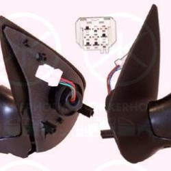 Exterior Mirror, Left, for electric mirror adjustment, Connector Shape: angular, Heatable, w/primer, Aspherical, 8148 YN (PEUGEOT), 8154 JE (PEUGEOT)