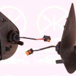 Exterior Mirror, Right, for electric mirror adjustment, Connector Shape: rectangular, with thermo sensor, Heatable, w/primer, Convex, 8149 KL (PEUGEOT), 8149KN (PEUGEOT), 8154JF (PEUGEOT)