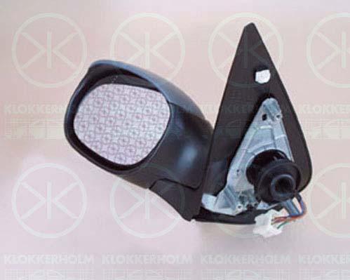 Exterior Mirror, Right, for electric mirror adjustment, Connector Shape: angular, with thermo sensor, Heatable, w/primer, Convex, 8148 YK (PEUGEOT), 8154 JF (PEUGEOT)