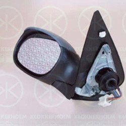 Exterior Mirror, Right, for electric mirror adjustment, Connector Shape: angular, with thermo sensor, Heatable, w/primer, Convex, 8148 YK (PEUGEOT), 8154 JF (PEUGEOT)