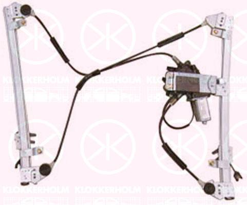 Window Regulator, 2-dr, with electric motor, Electric, Right, 9221 E5 (PEUGEOT), 9222 E3 (PEUGEOT), 9222 E4 (PEUGEOT), 9222 F7 (PEUGEOT)