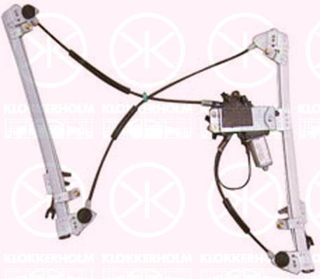 Window Regulator, 4-dr, with electric motor, Electric, Left Front, 9221 E7 (PEUGEOT), 9221 E9 (PEUGEOT), 9221 G0 (PEUGEOT)