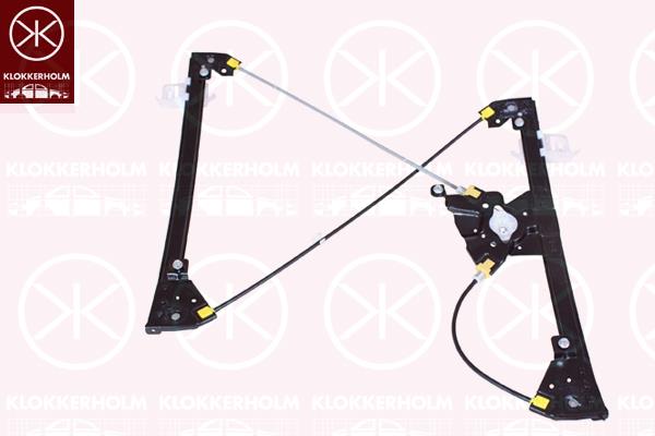 Window Regulator, 4-dr, without electric motor, Electric, Right Front, 9221 E7 (PEUGEOT), 9221 E9 (PEUGEOT), 9221 G0 (PEUGEOT)