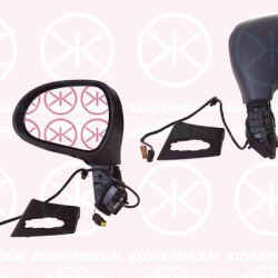 Veidrodis, Left, for electric mirror adjustment, with hole for direction indicator, w/primer, Heatable, Convex, 8153 AX (PEUGEOT), 96807053XT (PEUGEOT)