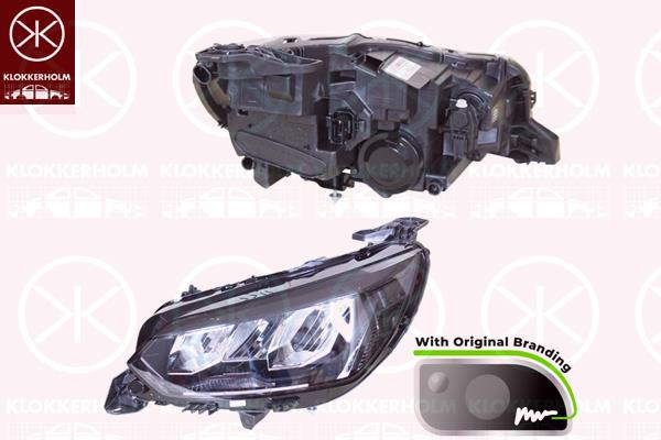 Priekinis žibintas, LED, with daytime running light (LED), with lettering, with motor for headlamp levelling, Valeo (kairė), 9833036380 (PEUGEOT)