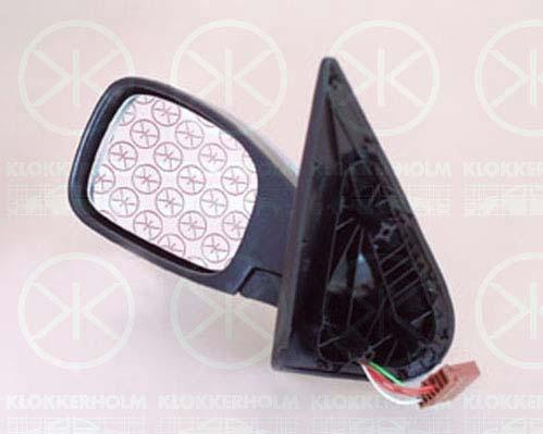 Exterior Mirror, w/primer, with thermo sensor, for electric mirror adjustment, Convex, Heatable, Right, 8148 AK (PEUGEOT)