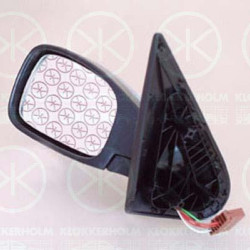 Exterior Mirror, w/primer, with thermo sensor, for electric mirror adjustment, Convex, Heatable, Right, 8148 AK (PEUGEOT)