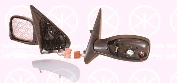 Exterior Mirror, w/primer, for electric mirror adjustment, Aspherical, Heatable, Left, 8149 G2 (PEUGEOT)