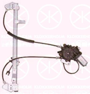 Window Regulator, 4-dr, with electric motor, Electric, Right Front, 9221 C1 (PEUGEOT)